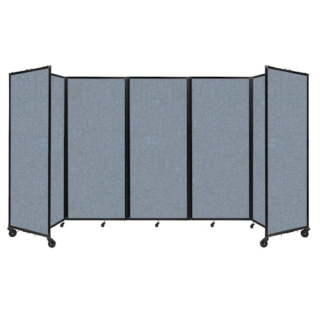 Versare Room Divider 360 Folding Portable Partition 14' x 6'10" Powder Blue Fabric 1182504